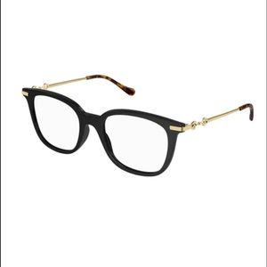 Gucci Eyeglasses Model GG0968O- Ladies Black Gold  Square 50 eye size